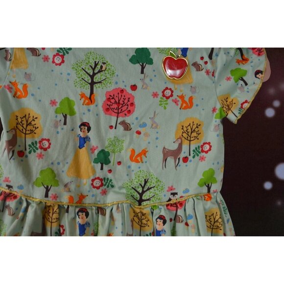 Disney Snow White Dress Girls Size 5/6 Forest Animal Print Princess Dress - Picture 2 of 3